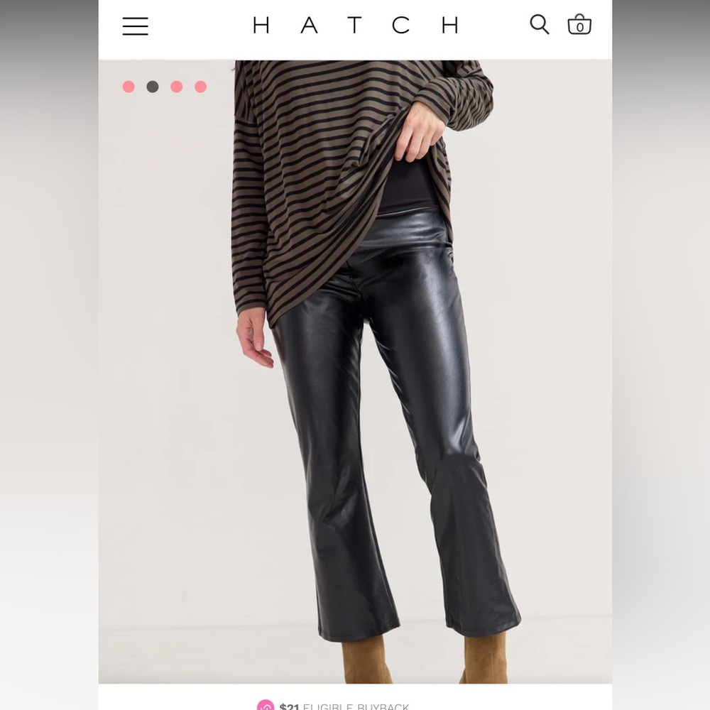 HATCH maternity faux leather flare leg leggings